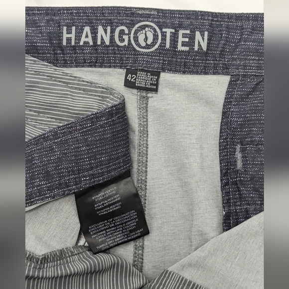 Pair of 2 HangTen Men's XXL Size 42 Gray and Black Zip-Up Hybrid Chino Shorts - Picture 11 of 15